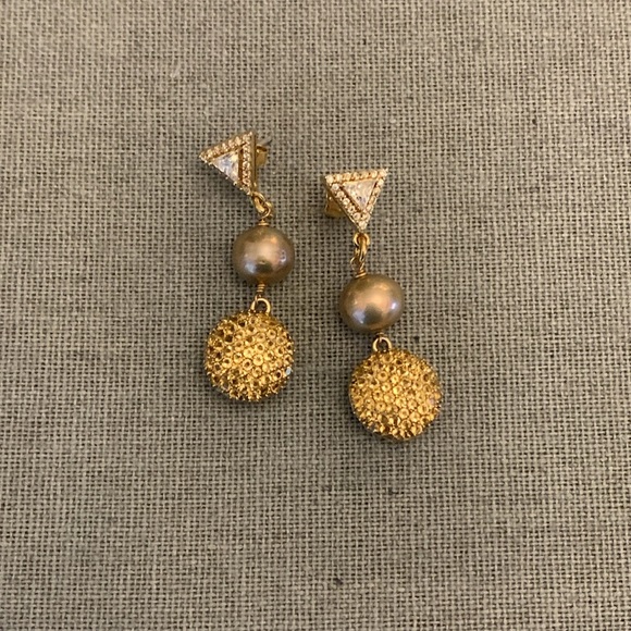 Yellow Topaz Vermeil CZ Earrings Vermeil